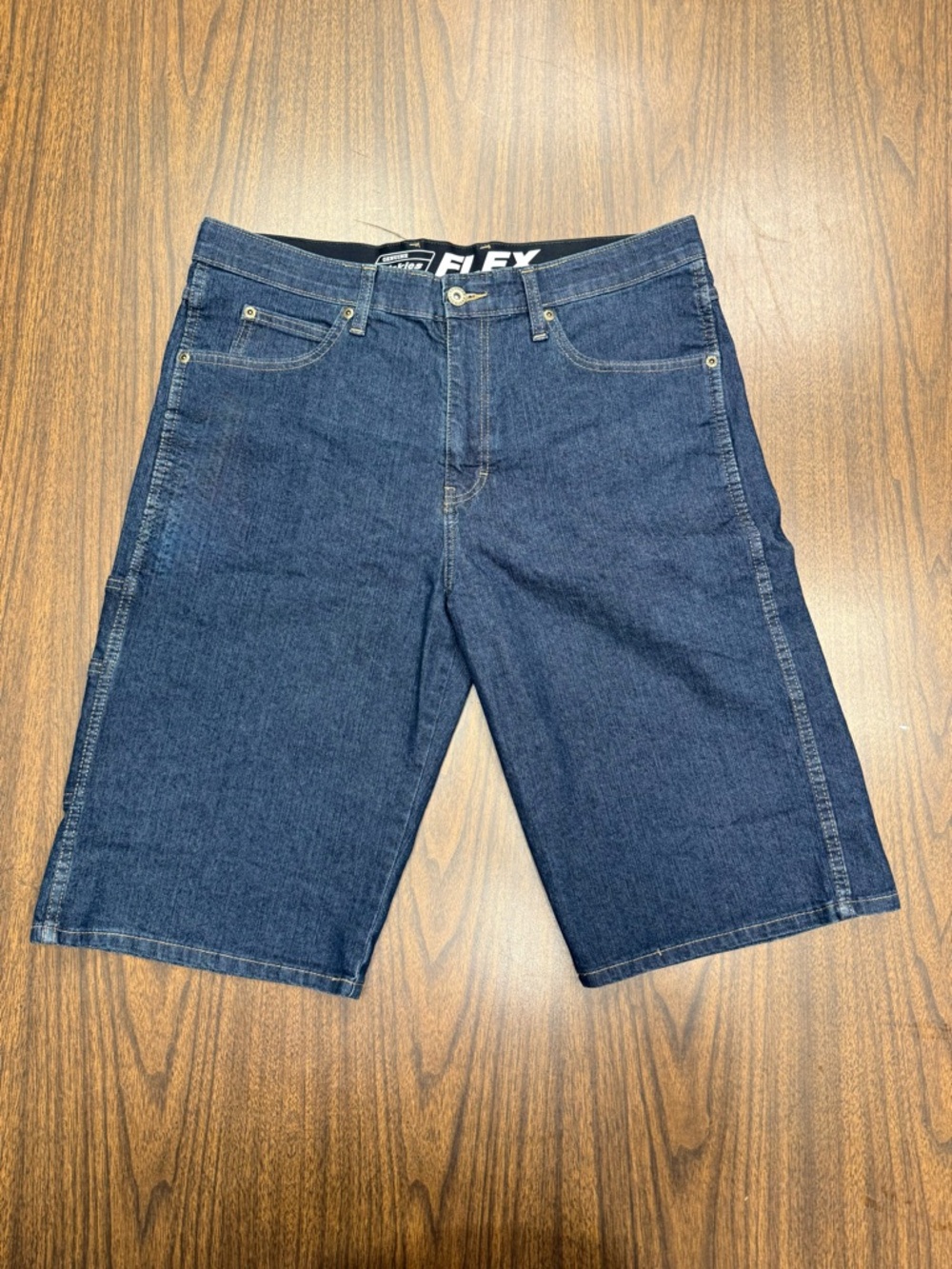 Dickies Men's Navy Flex Denim Carpenter Shorts Size 34
